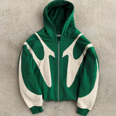 Devil Print Zip Up Hoodie