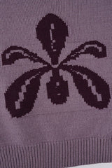 Relaxed Fit V-Neck Floral Sweater