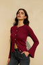 Single Breasted Ribbed Knit Cardigan
