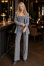 Layered Corset Style Three Piece Blazer Pants Set