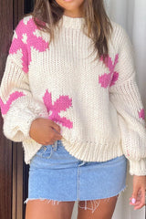 Pullover Floral Detail Sweater