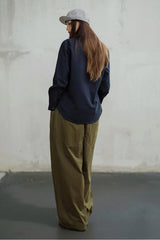 Navy Long Sleeve Casual Jacket