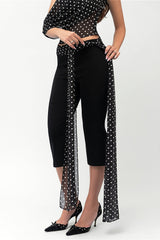 Polka Dot Off Shoulder Crop Top Set