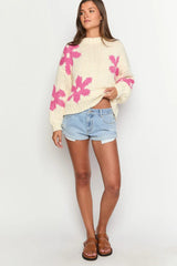 Pullover Floral Detail Sweater