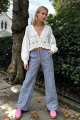 Gingham Print Elastic Waist Drawstring Lounge Pant