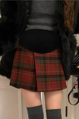 Red Plaid A-Line Christmas Skirt
