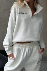 Embroidered Fleece Hoodie Pants Activewear Set