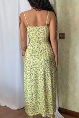 Sleeveless Split Maxi Floral Dress
