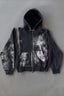 Dark Graphic Multi Zip Oversized Hoodie