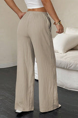 Solid Color Straight Leg Casual Pants