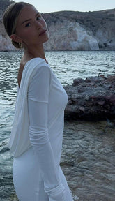 Solid Swing Backless Maxi Dress