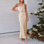 Elegant One-Shoulder Satin French Slim Ladies Midi Dresses