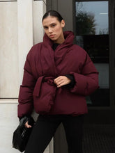 Tie-Belt Padded Cotton Coat Coats-241208