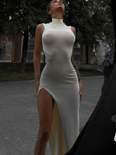 Slit Sleeveless Club Party Midi Dress