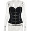 Y2K Corset Strapless Black Gothic Harajuku Punk Hip Hop Aesthetic Dance Crop Top