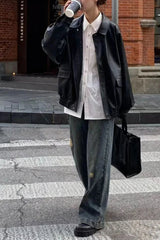 PU Leather Oversized Biker Jacket