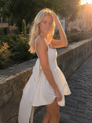 Detachable Bow Corset Mini Party Dress