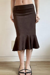 Suede Mermaid Bodycon Skirt