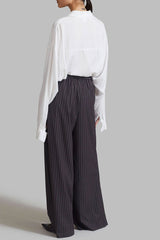 Retro Striped Slouchy High Waist Wide Leg Dress Pants