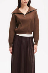 Short Cable Knit Pullover Sweater