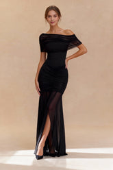 Mesh Panel Strapless Elegant Bodycon Party Dress