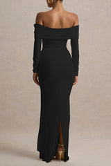 Elegant Solid Strapless Off Shoulder Bodycon Slim Formal Dress