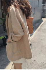 Retro Khaki Linen Blazer