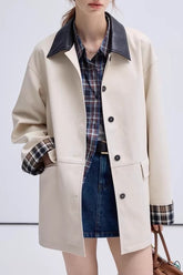 Cropped Contrast Color Coat