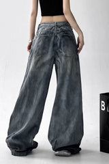 Washed Ripped Wide Leg Jeans