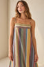 Striped Printed Strap Boho Dress