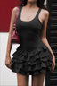 Puff Hem Bodycon Slip Dress