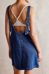 Mini Suspender Denim Dress
