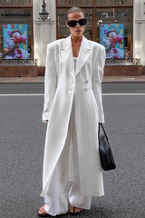 Chic Structured Waist Cinched Work Overcoat