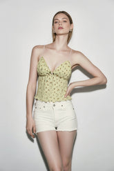 Strapless Cutout Floral Cami Top