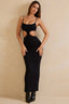 Spaghetti Strap Low-Back Maxi Party Dress
