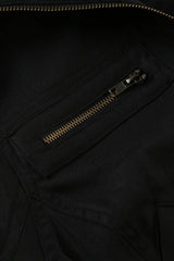 Casual Girdling Waist Black Jacket
