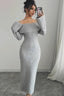 Long-Sleeve Knit Maxi Sweater Dress