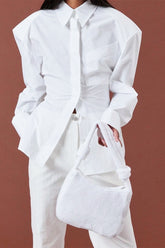 Backless Sheer Tie Waist Blouse