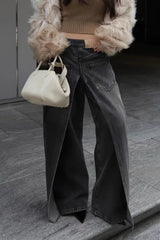 Reversible Deconstructed Wide Leg Jeans