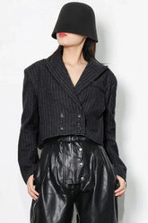 Striped Double Button Blazer