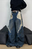 Deconstructed Patchwork Wide Leg Cargo Jeans