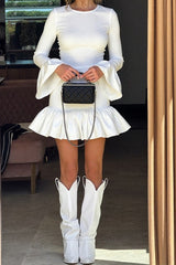 Fitted Bell Sleeve Bodycon Work Dress