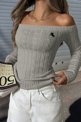 Slim Fit Off Shoulder Sweater