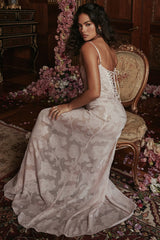 Lace Tie-Strap Romantic Maxi Dress