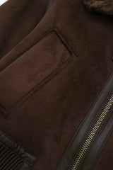 Faux Fur Collar Zip-Up Jacket