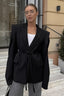 Elegant Draped Tie Front Blazer