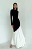Bodycon Ruched Patchwork Maxi Dress