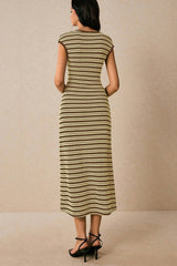 Striped Knit Bodycon Work Dress