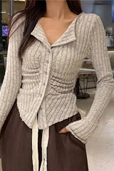 Vintage V-Collar Knit Cardigan