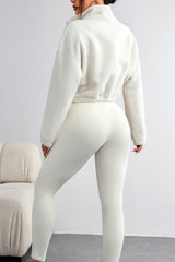 Fleece Hoodie Yoga Pants Activewear Set